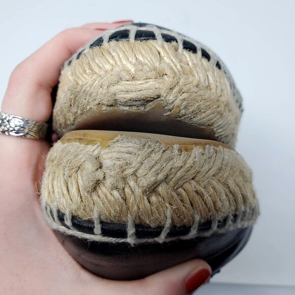 Chanel Espadrilles Lambskin Cap Toe Double Stack Cc Flats Slip-On Black 39 US9 - Picture 10 of 14